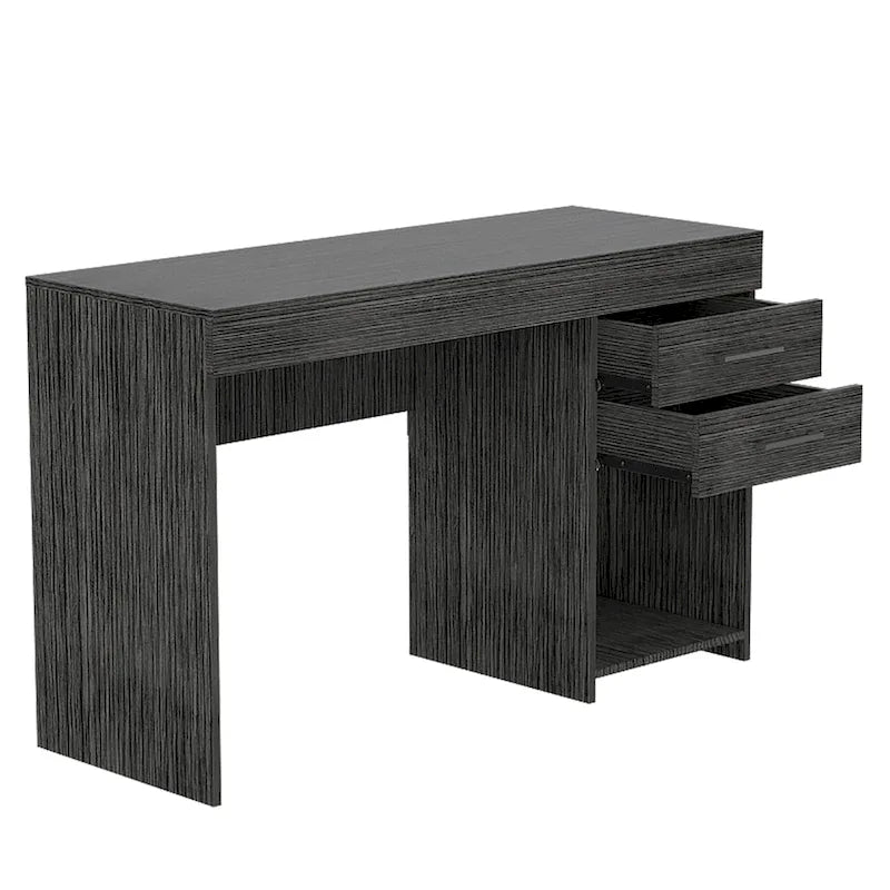 Bureau informatique avec deux tiroirs et un meuble de rangement