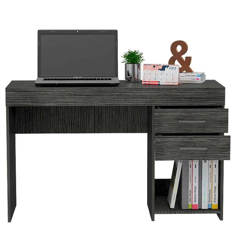 Bureau informatique avec deux tiroirs et un meuble de rangement