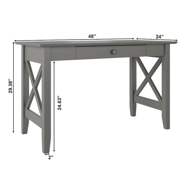 Bureau avec tiroir gris