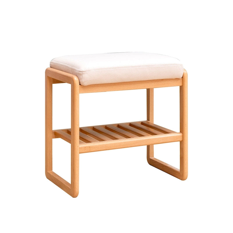 Banc à chaussures en bois massif naturel