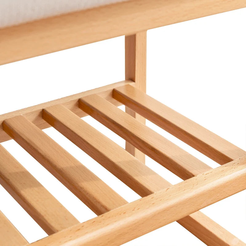 Banc à chaussures en bois massif naturel