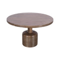 Table à manger ronde de 48 pouces, piètement central, bois brun riche