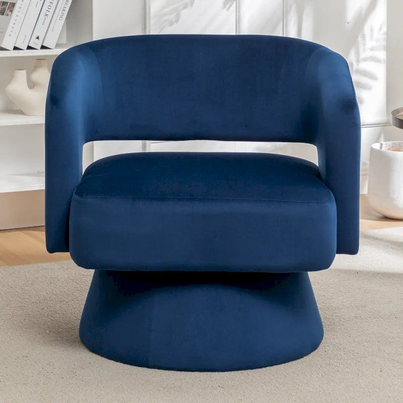 Fauteuil pivotant en velours
