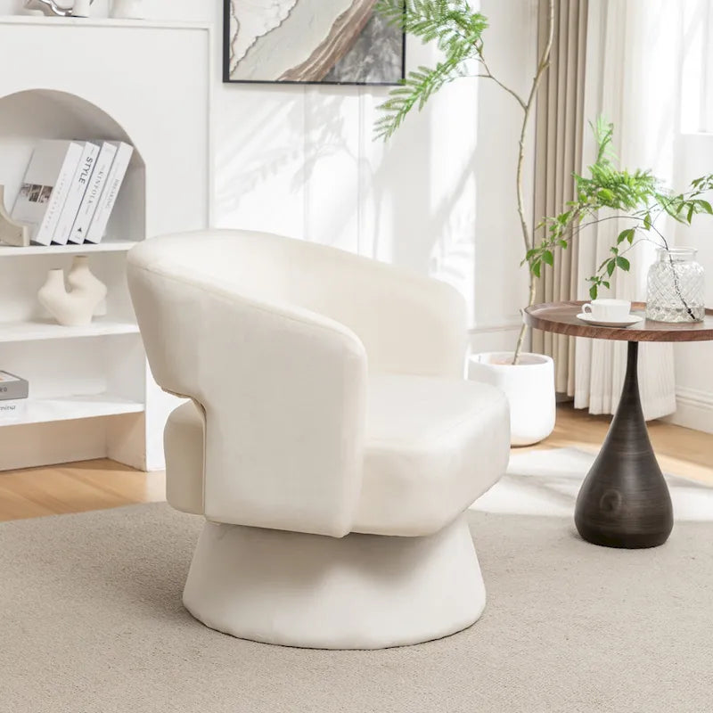 Fauteuil pivotant en velours