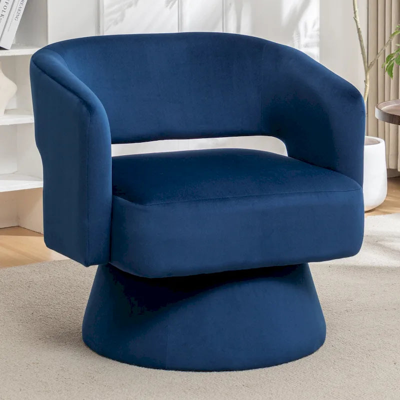 Fauteuil pivotant en velours