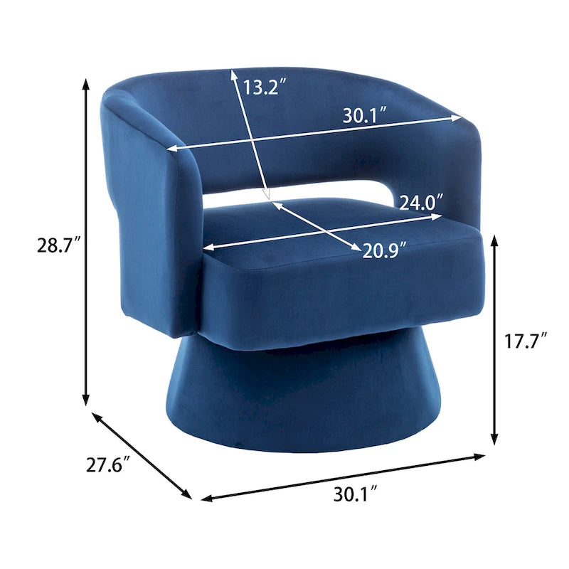 Fauteuil pivotant en velours