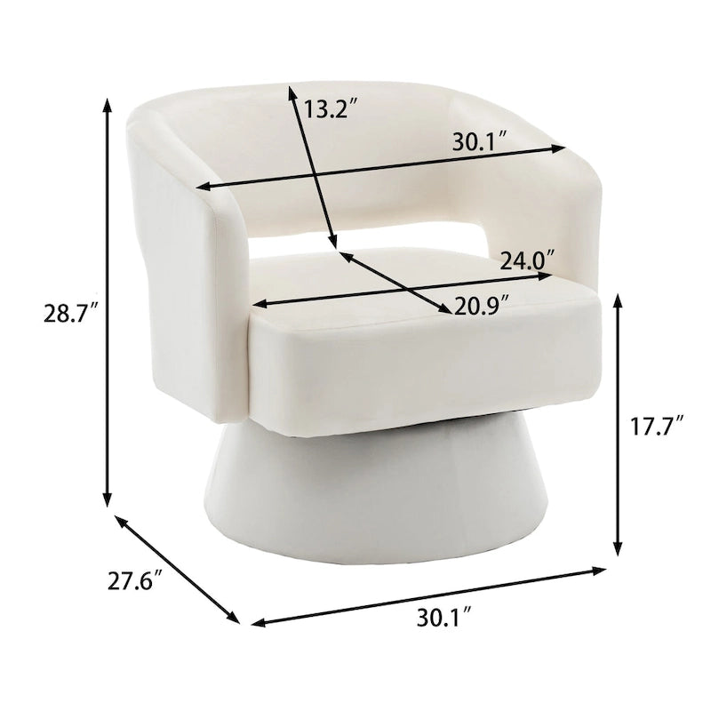 Fauteuil pivotant en velours