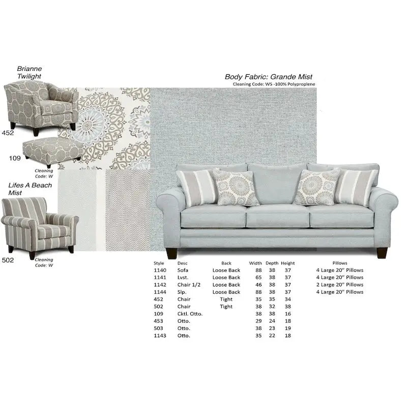 Fauteuil d'appoint en rayonne gris crépuscule