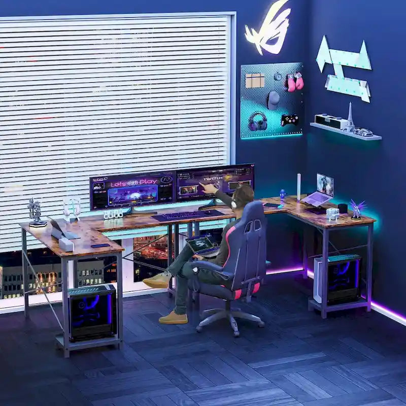 Bureau de jeu en L