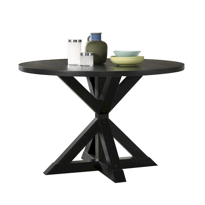 Table de salle à manger avec piètement en croix en noir