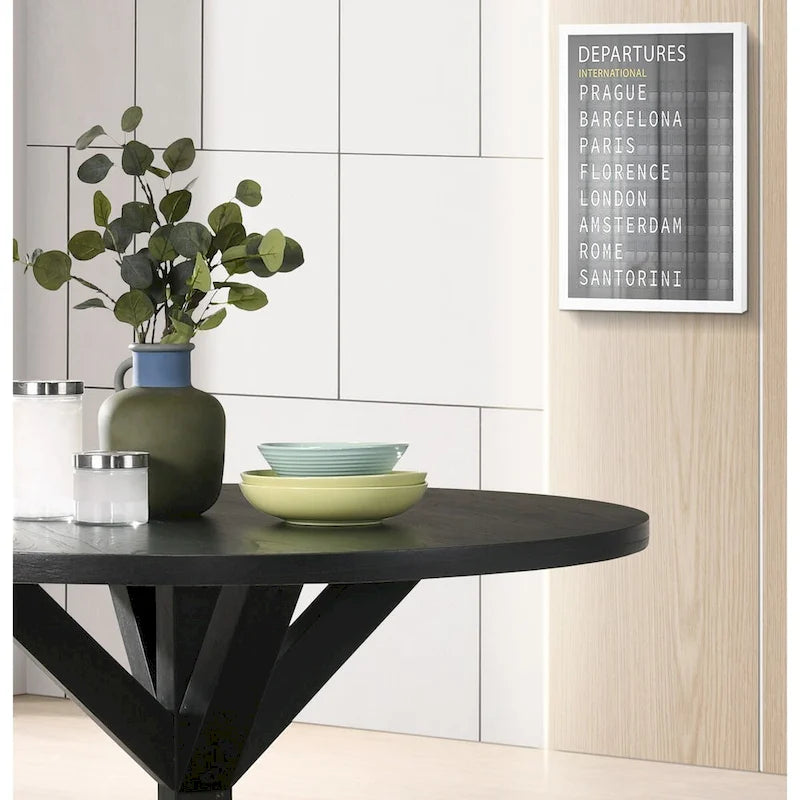 Table de salle à manger avec piètement en croix en noir