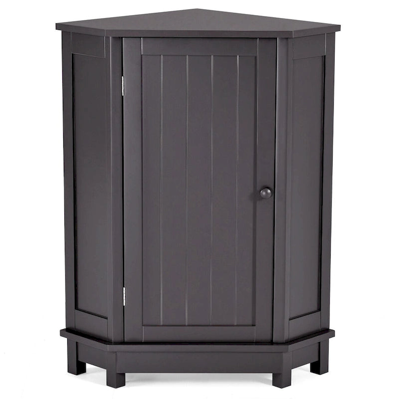 Armoire de salle de bain d'angle triangulaire avec étagère style moderne - 17,5 L x 17,5 l x 31,4 H