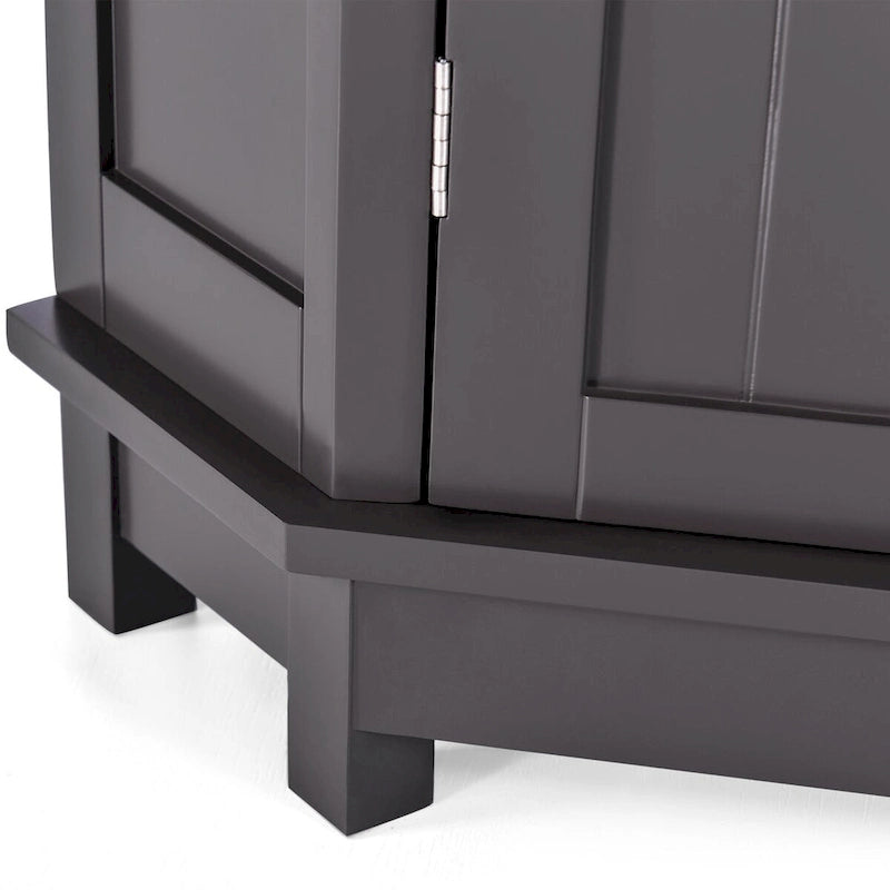 Armoire de salle de bain d'angle triangulaire avec étagère style moderne - 17,5 L x 17,5 l x 31,4 H