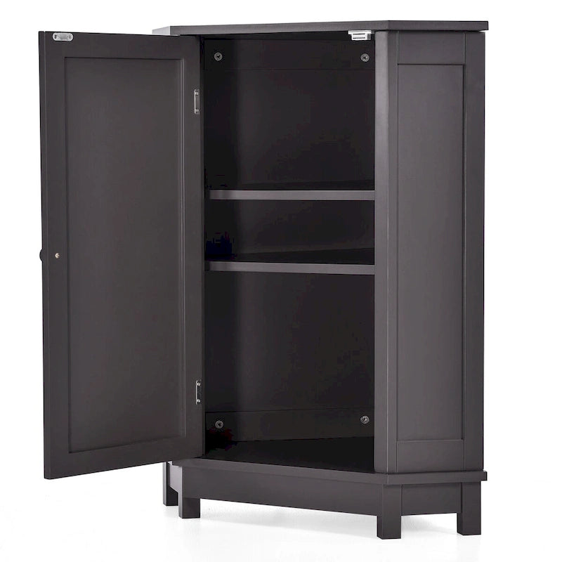 Armoire de salle de bain d'angle triangulaire avec étagère style moderne - 17,5 L x 17,5 l x 31,4 H