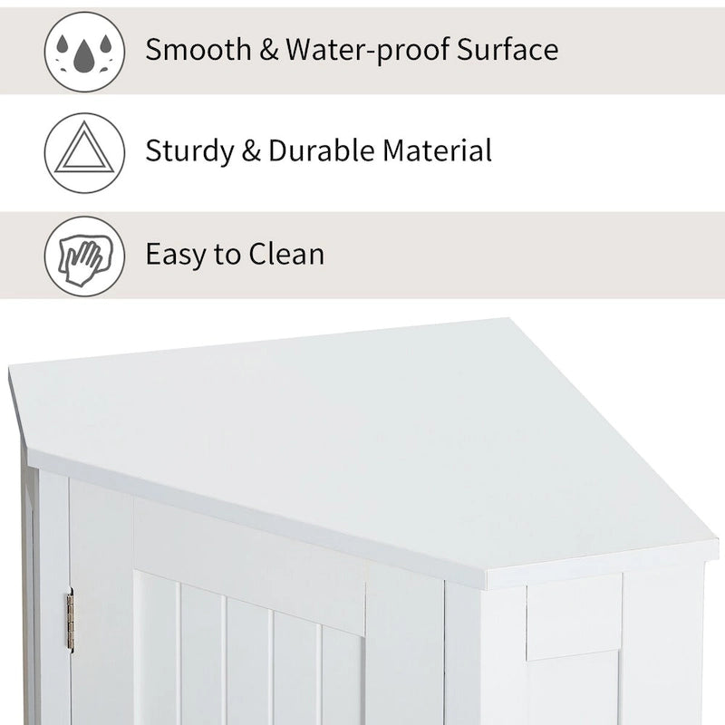 Armoire de salle de bain d'angle triangulaire avec étagère style moderne - 17,5 L x 17,5 l x 31,4 H