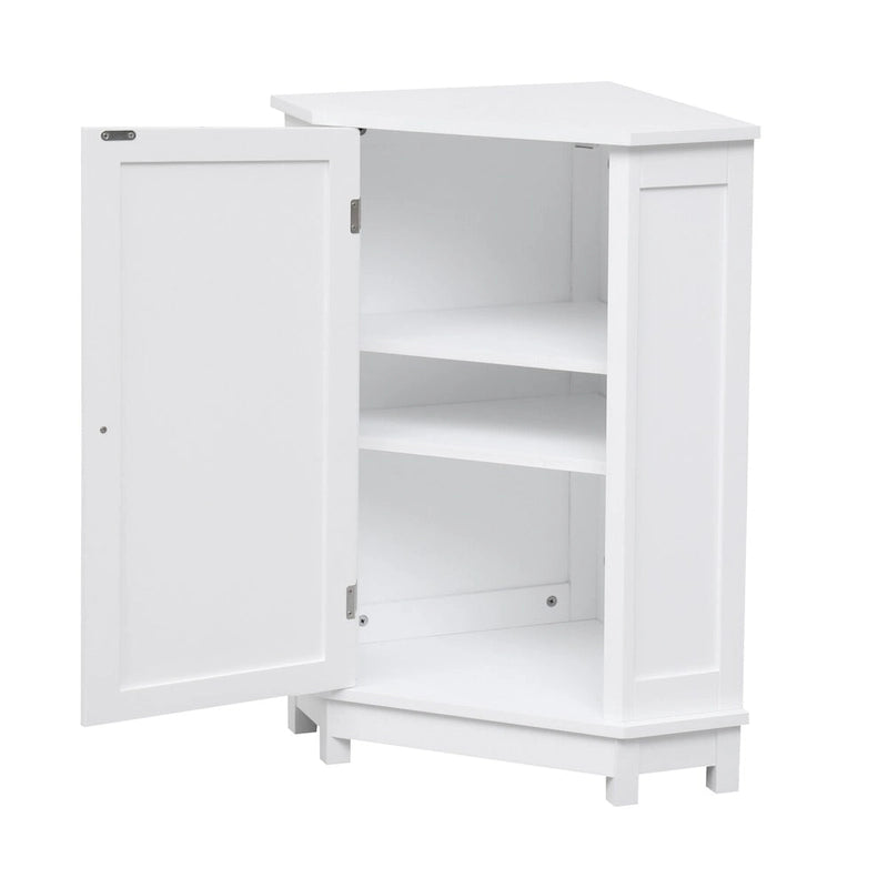 Armoire de salle de bain d'angle triangulaire avec étagère style moderne - 17,5 L x 17,5 l x 31,4 H