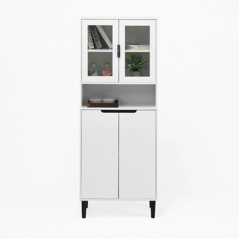 Vitrine haute avec 2 portes vitrées et 2 portes pleines