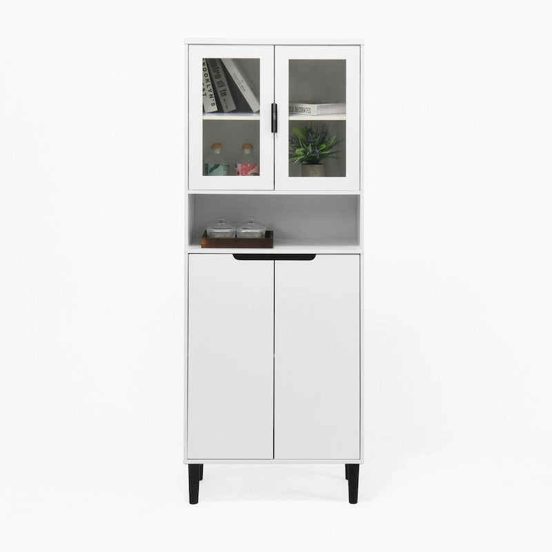 Vitrine haute avec 2 portes vitrées et 2 portes pleines