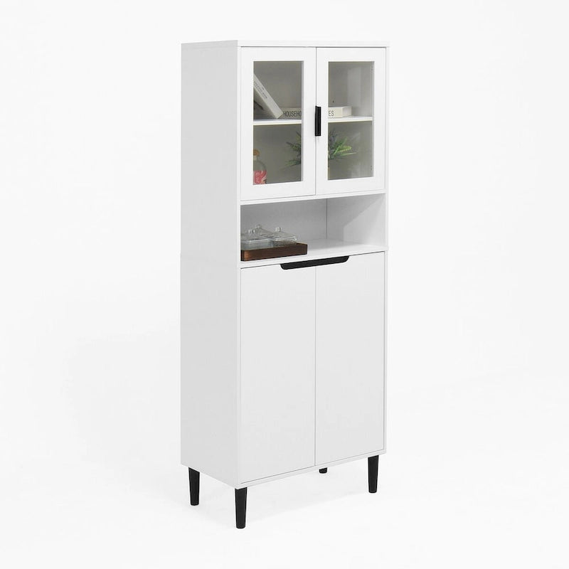 Vitrine haute avec 2 portes vitrées et 2 portes pleines