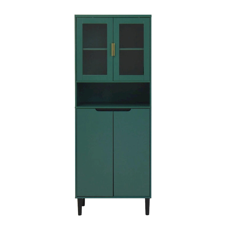 Vitrine haute avec 2 portes vitrées et 2 portes pleines