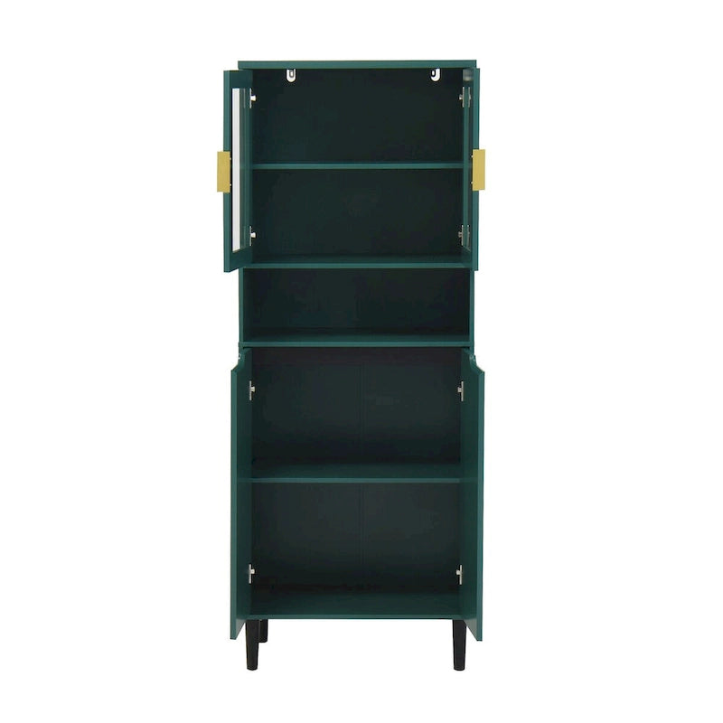 Vitrine haute avec 2 portes vitrées et 2 portes pleines