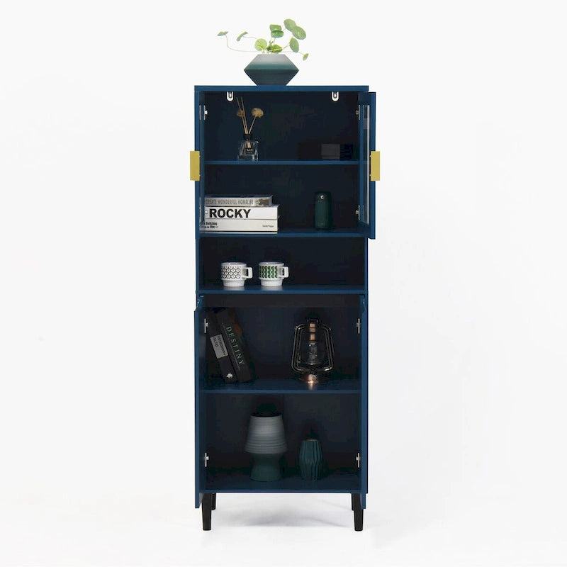 Vitrine haute avec 2 portes vitrées et 2 portes pleines