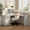 Bureau d'angle en L de 60 W avec meuble de rangement