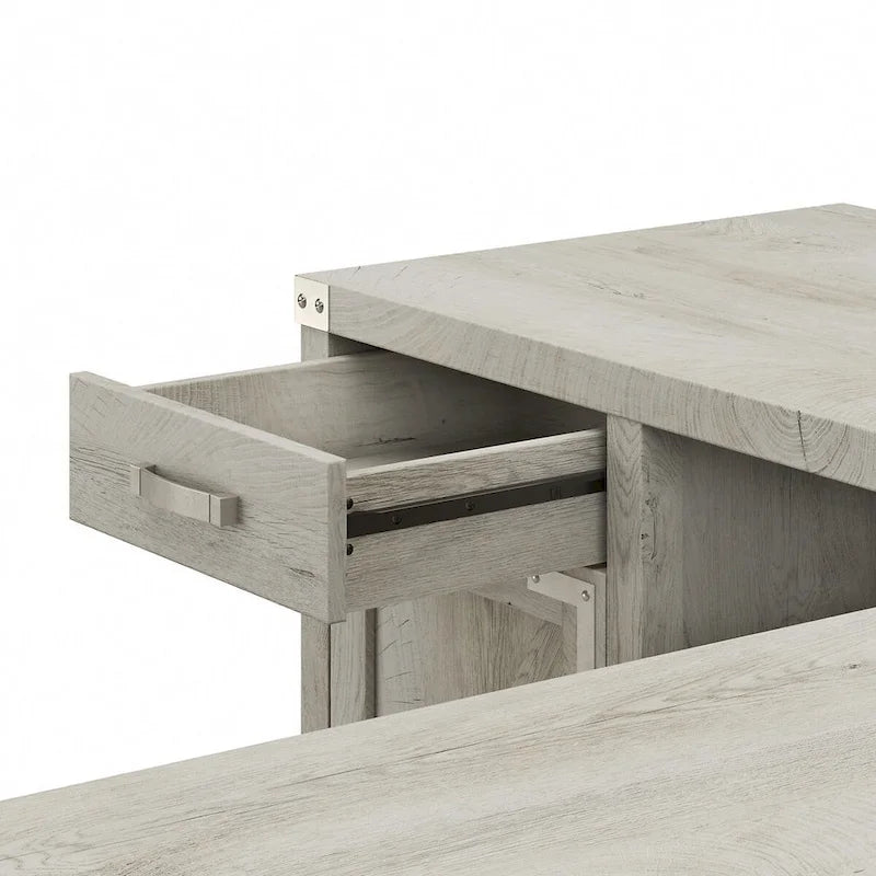 Bureau d'angle en L de 60 W avec meuble de rangement